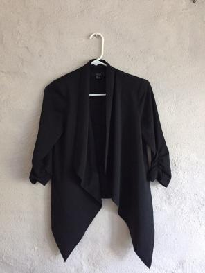 Draped Waterfall Blazer, Ruched Sleeves