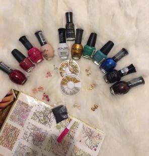 Nail Art Polish Decals Roses Diamonds