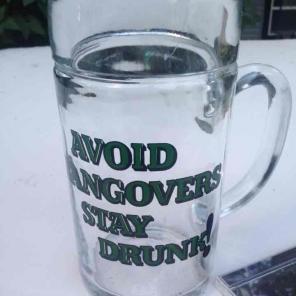 Liter beer tankard w funny quote