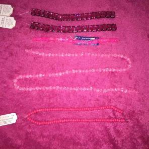 NEW strands of pink beads set