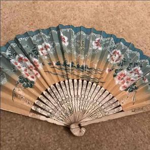 Antique Japanese handmade handheld fan