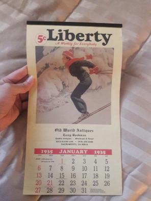 Old world antiques 1935 calendar