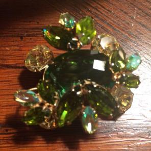 VTG Regency Green & Yellow Brooch