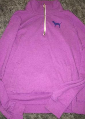 PINK half zip-up pullover