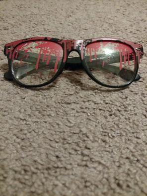 Blood splatter glasses