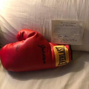JAKE LAMOTTA AUTOGRAPH GLOVE