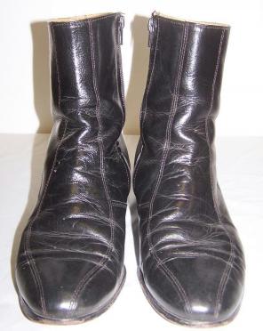 Black Leather Ankle Zip Boots 8.5EEE