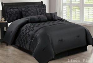 7pc black comforter set