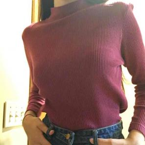 berry mock neck