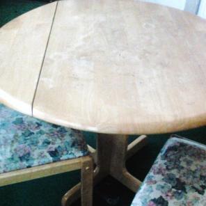 Brown foldable table with chairs
