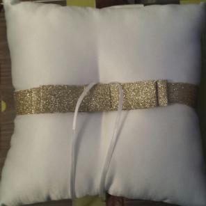 Ring Bearer Pillow Satin/Gold NEW
