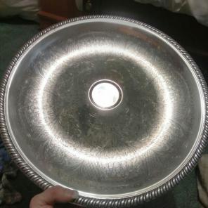 LARGE SILVER SERVING PLATTER