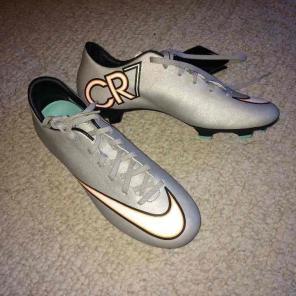 Silver CR7 mercurial outdoor cleats