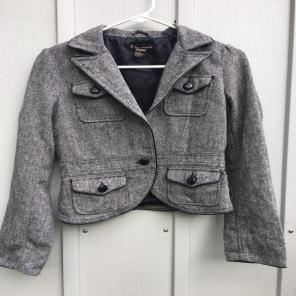 Black & Gray Forever 21 Wool Blend Coat