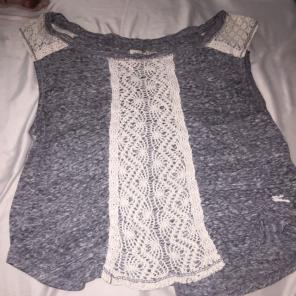 Light Grey Top With Lace For Kids