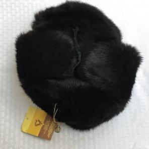 Vintage Real Black Fur Russian Hat