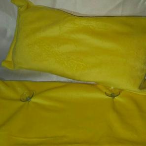 Yellow handmade bath pillow suction cups