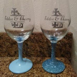 Custom wedding glasses