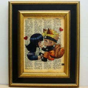 Naruto hinata print vintage dictionary
