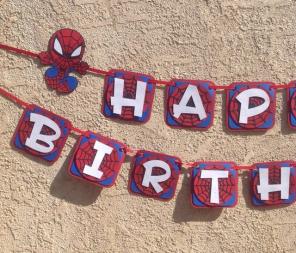 Spiderman Inspired Happy Birthday Banner