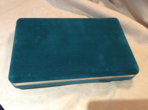 Vintage Jewelry Box - Dk Green Velveteen