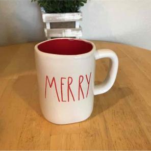 Rae Dunn Merry Mug red inside