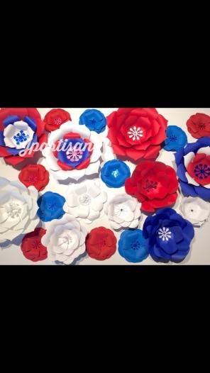 "USA" American color paper flower