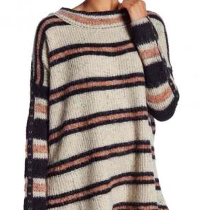 Free People Metal Eyelet Striped Tunic