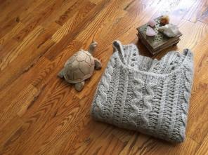 Free People Grey Cable knit wool sweater