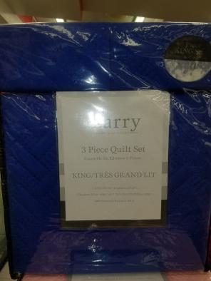 3 Pcs King Size Quilt Set - BLUE