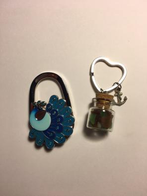 Handbag Table Hook + Seaglass Keychain