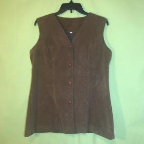 Brown Velvet Oversized Vest