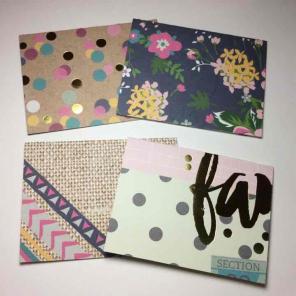 Funky gold pink thank you cards
