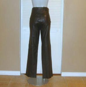 Black Leather High Waist Bootcut Pants