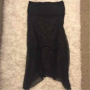 Black mesh swim suit cover up skirt