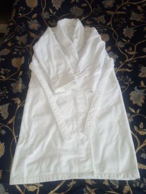 White cotton bath robe large