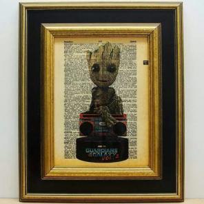 Baby groot print vintage dictionary page
