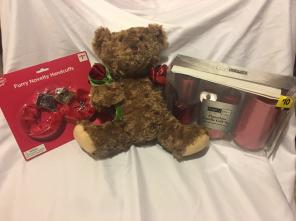 Fuzzy Handcuffs Candles And Bear