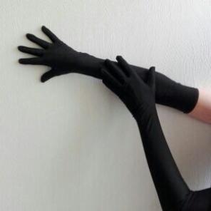 BLACK FASHION ELBOW GLOVES