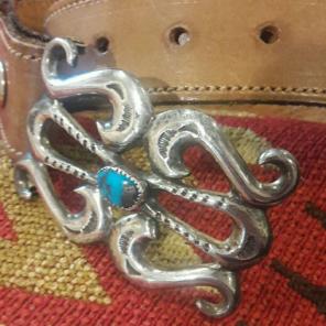 Vintage Navajo Sterling Turquoise Belt