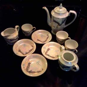 Vintage Japanese WWII Dragon tea set old