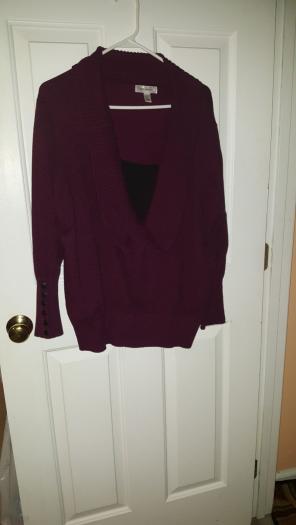 Burgundy/ wine color cowl sweater sz 2x