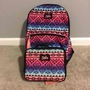 Justice bookbag and lunch box