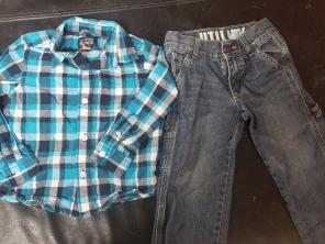 button up tee + jeans