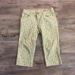 Anthropologie green floral capris