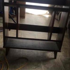 Brown wooden bookshelf