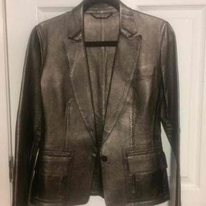GUCCI BRONZE LEATHER BLAZER