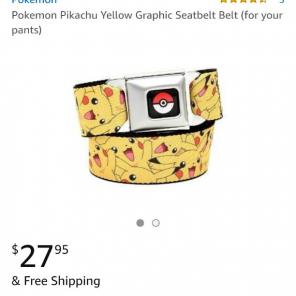 Pokemon Pikachu Seatbelt Belt