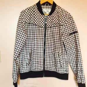 MEN'S Black & White FLEECE JACKET LARGE