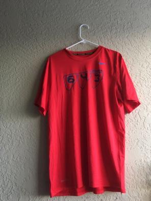 Red Nike Baseball Dri- Fit T Shirt